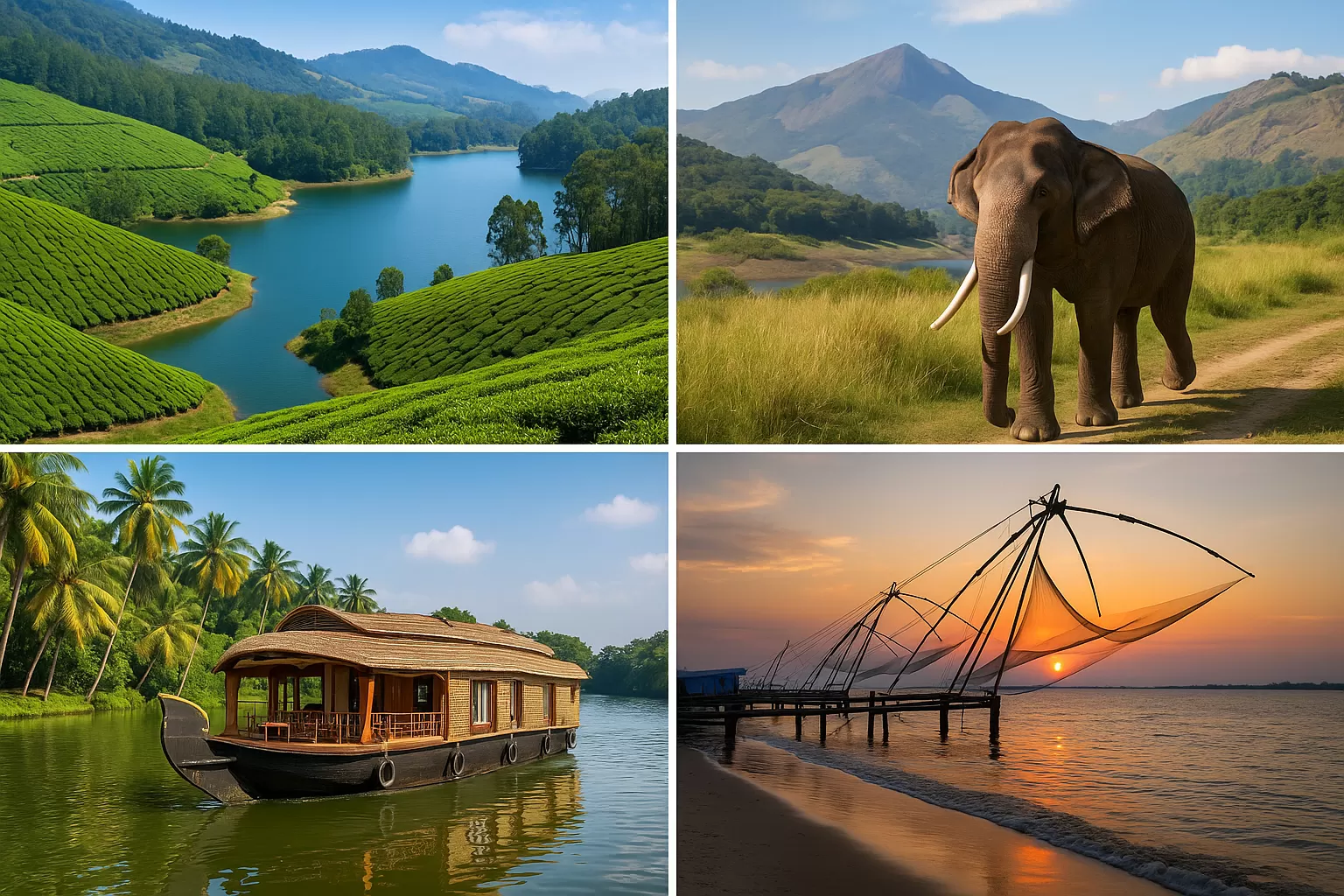 KERALA: 5 DAYS GETAWAY HILLS, WILDLIFE & BACKWATERS